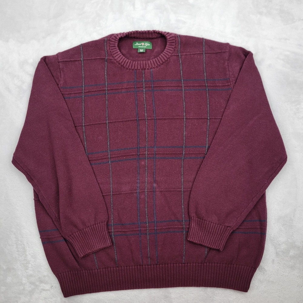 David Taylor Sweater Men Extra Large Sweatshirt Jumper Grandpa‎ Maroon Adult XL